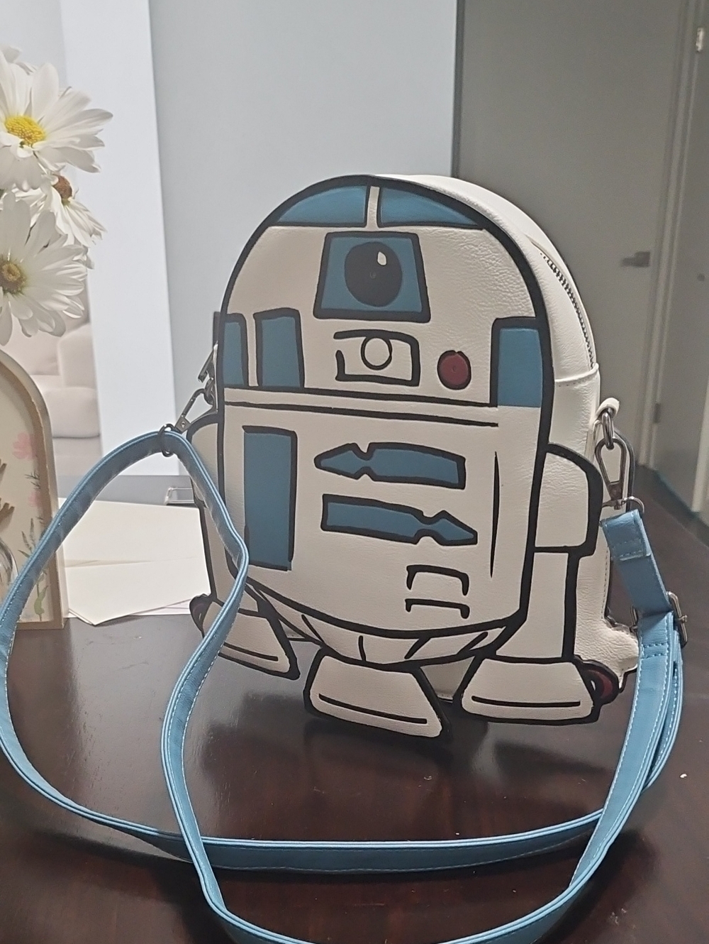 Loungefly White & Blue R2‑D2 Novelty Light Up Crossbody Bag